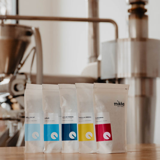 mikko coffee retail bags in the rainbow bundle
