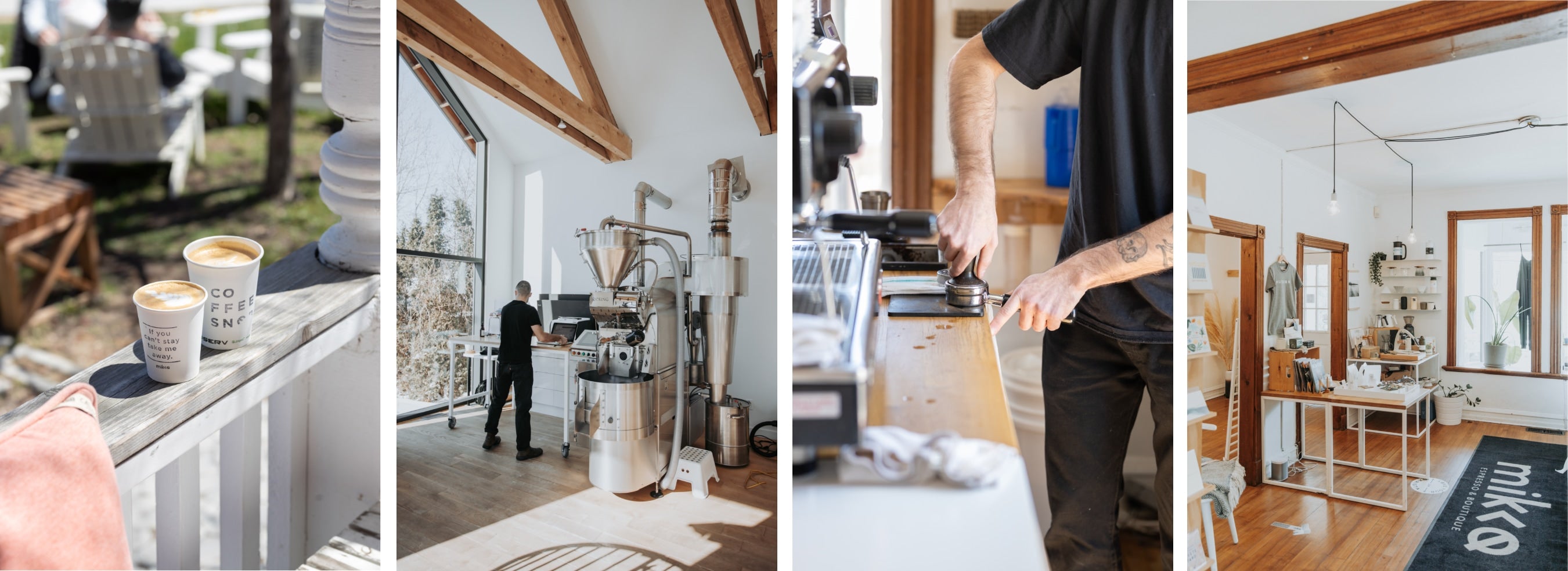 banner image of mikko cafe and roastery terrace espresso machine and roaster