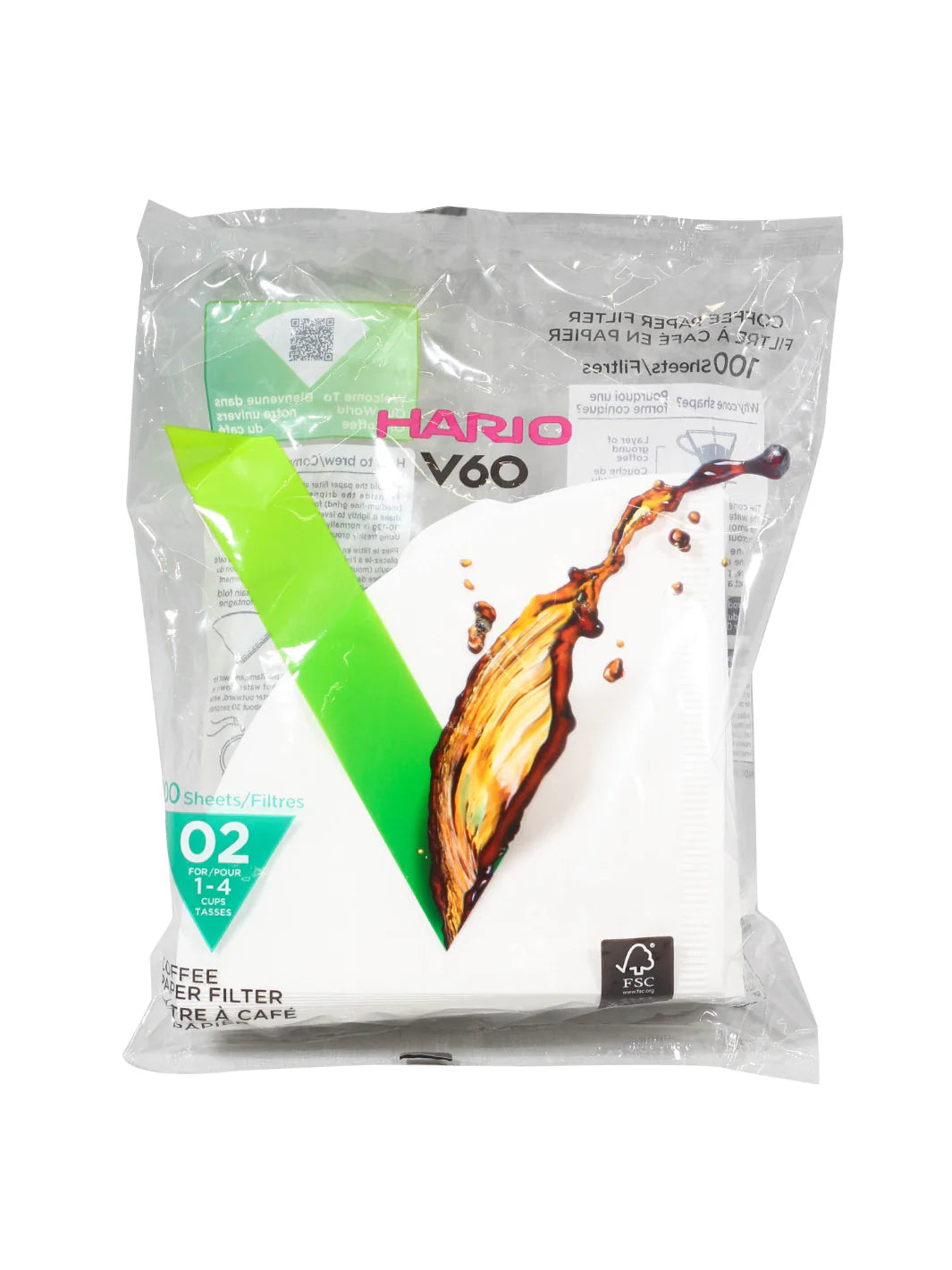 HARIO V60-02 Filters (100-Pack) - White