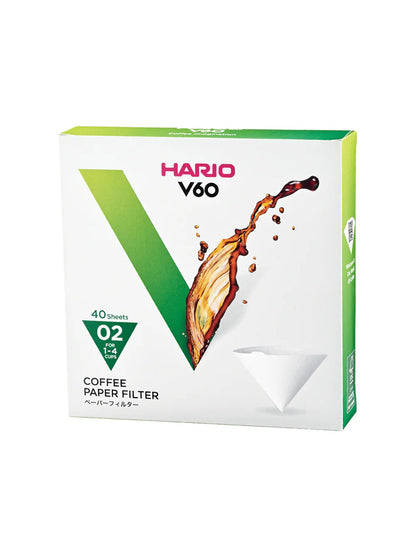 HARIO V60-02 Filters White (40-Pack)