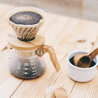 HARIO V60-02 Glass Dripper (Olive Wood)